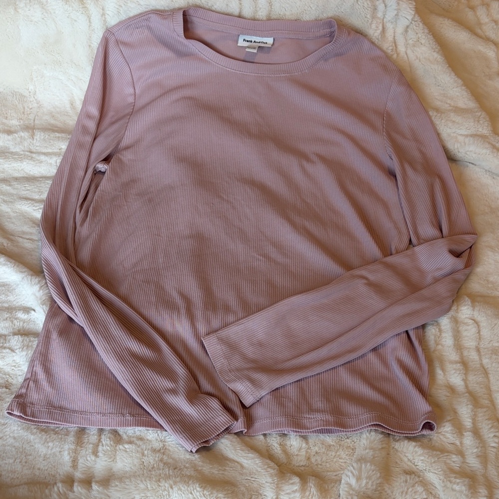 Frank & Oak Dusty Pink Long Sleeve Tee